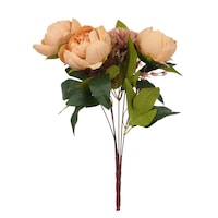 Picture of NAT Artificial Peony and Carnation Flower Bunch, Brown
