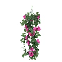 Picture of NAT Artificial Roses Hanging Vine Screening, Purple