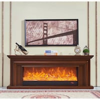 Picture of Art More Built In Electric Fireplace With Remote Control, AM360SS - Brown