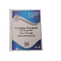 Picture of Sadaf 11 Hole Pockets A4 Copy safe with 60 Microns, 20 Sheets