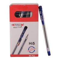 Picture of Today's Hi5 Ball Pen with 0.7 mm Tip, Blue, Pack of 50 Pcs