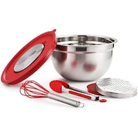 Picture of HTH Stainless Steel Grater With Vegetable Cutter And Rice Sieve, Set Of 6