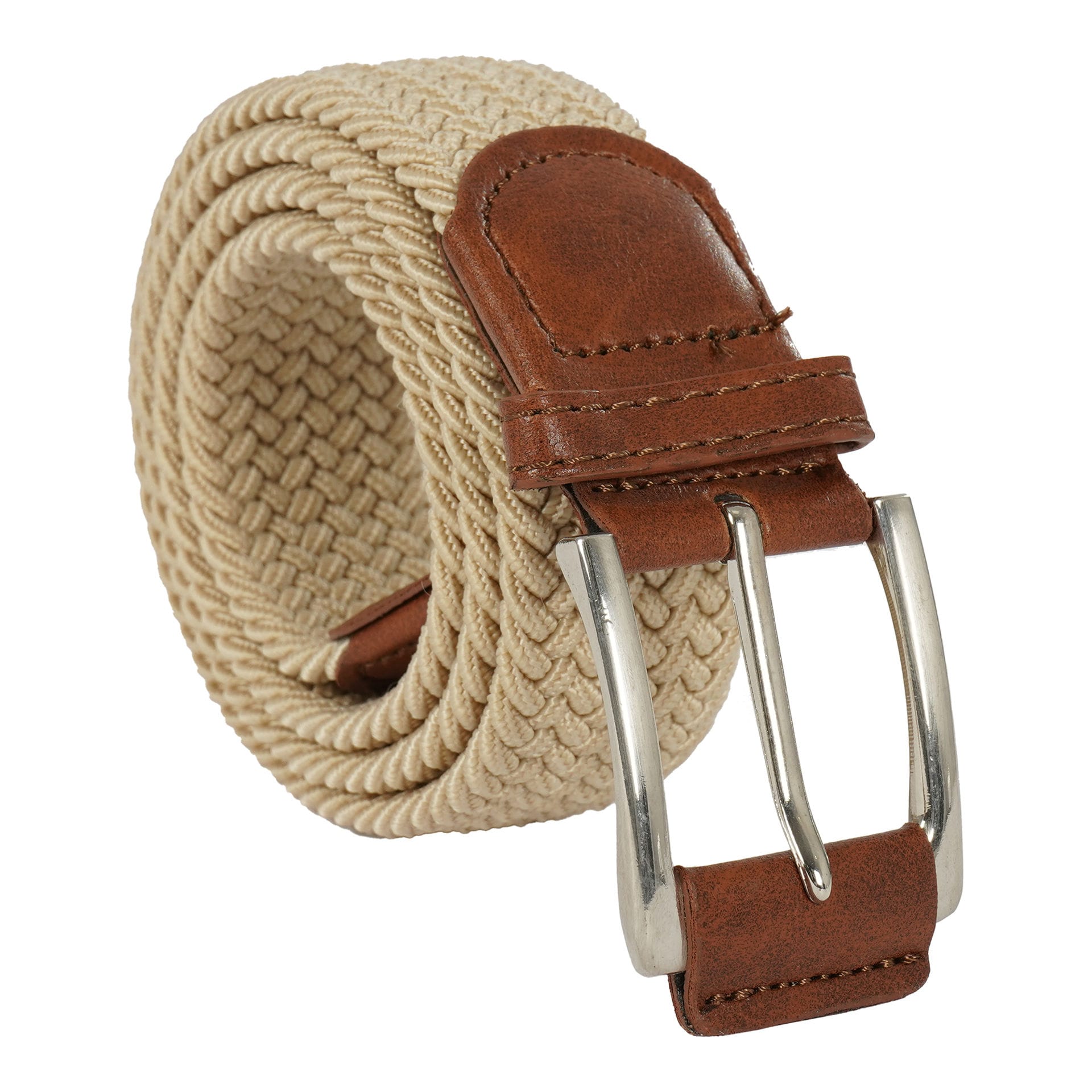 Shop Lai Style Men's Fabric Stretch Belt, 105cm - Beige | Dragon Mart UAE