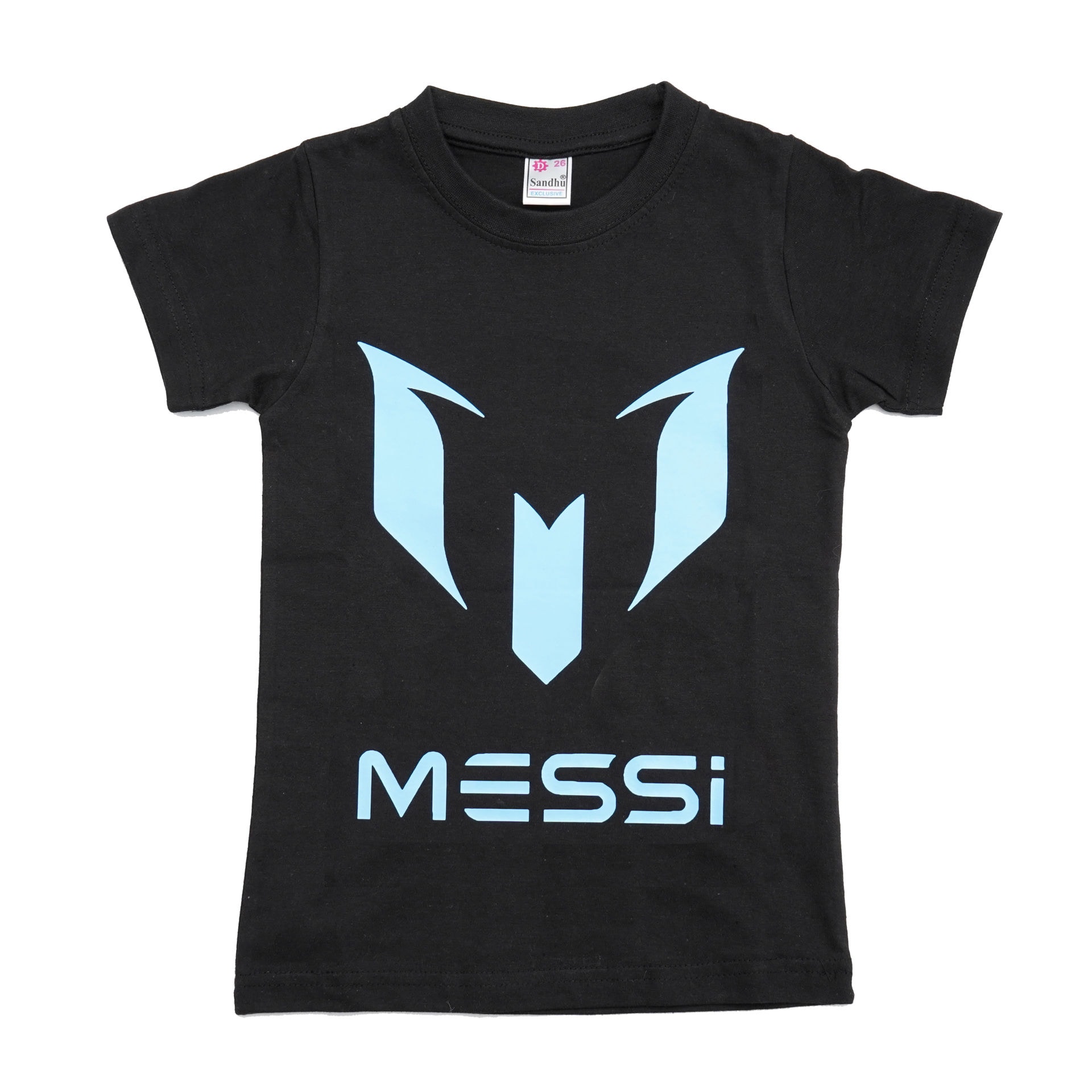 Shop Hmasat Messi Logo Printed Half Sleeves T-Shirt Blue | Dragon Mart UAE