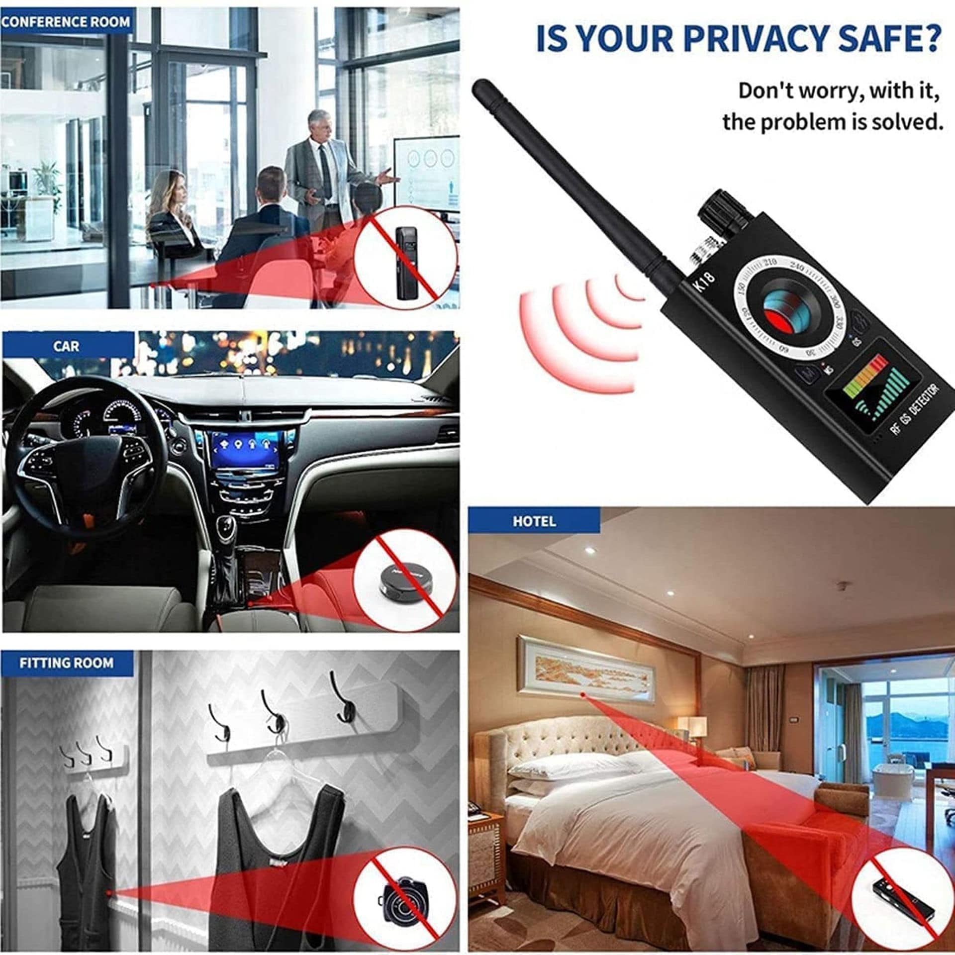 detect hidden cameras and listening devices