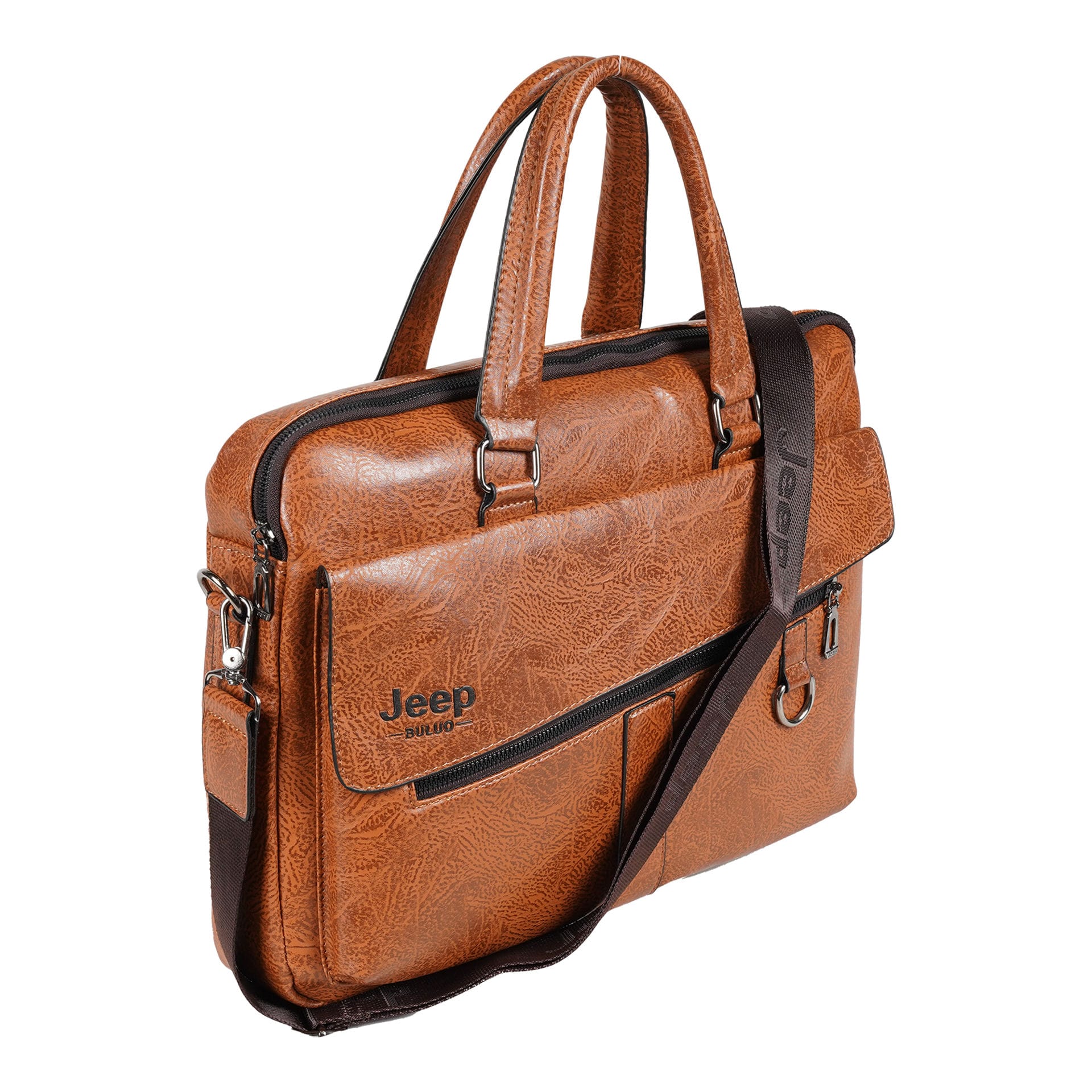 24 7 FASHION Jeep Business Bag - One Shoulder Handbag Crossbody Briefcase  made of High-Quality PU Leather for Professionals - Messenger Shoulder Bag  perfect for Daily Commute and Business Needs for men @