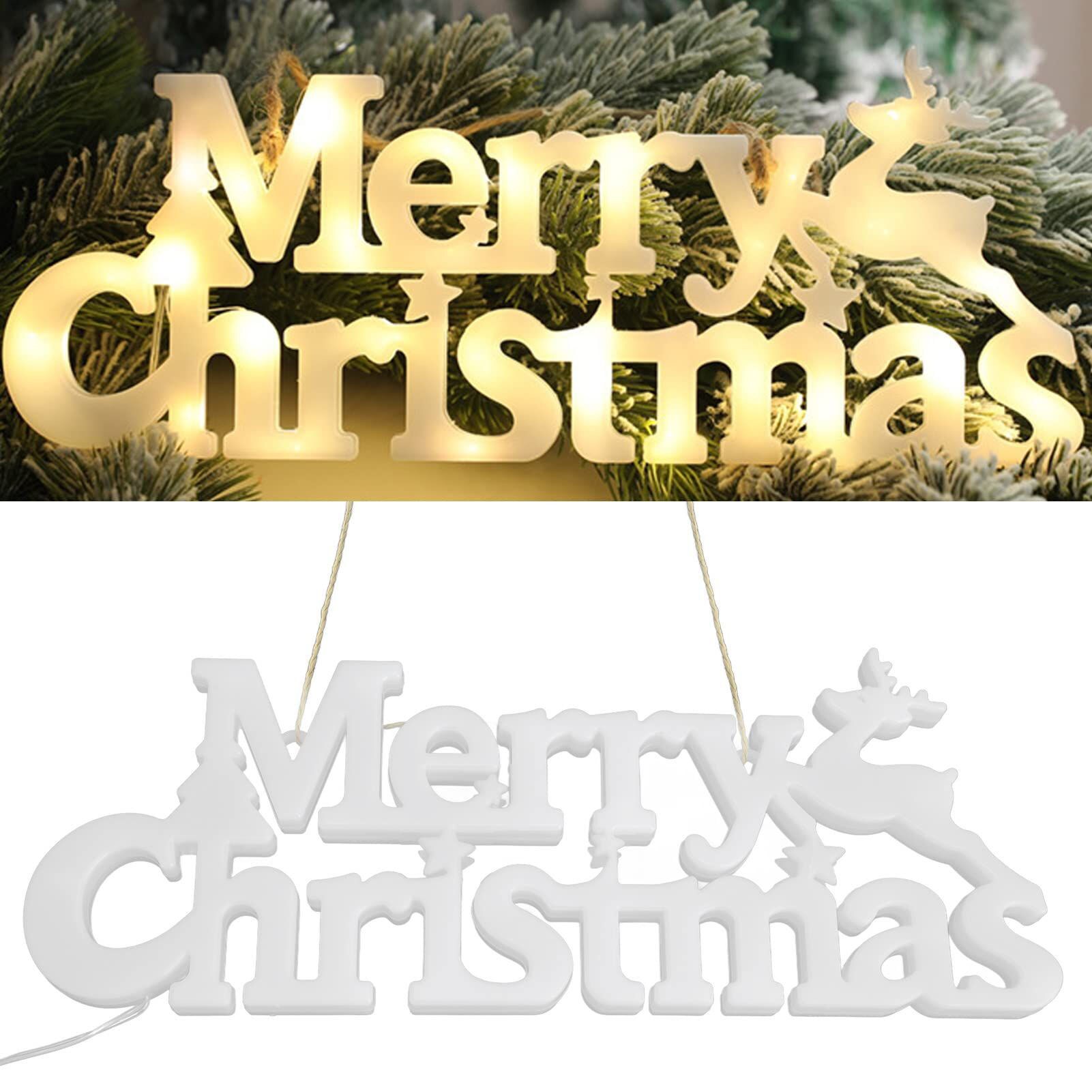 Shop BESTYIJO Bestyijo Plastic LED Merry Christmas Lighted Tree Wreath ...