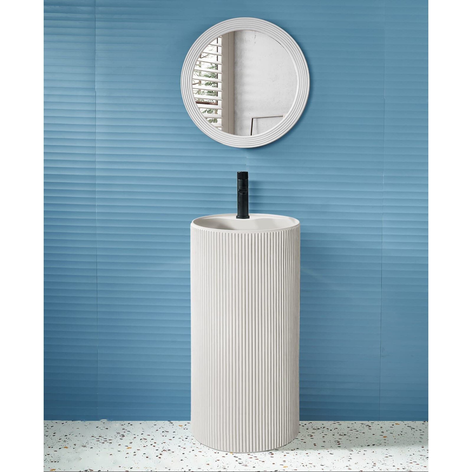 Shop GENERIC Ceramic Pedestal Free Standing Was Basin, 450 x 450 x